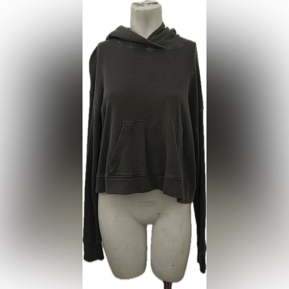 James Perse Cropped Olive Hoodie